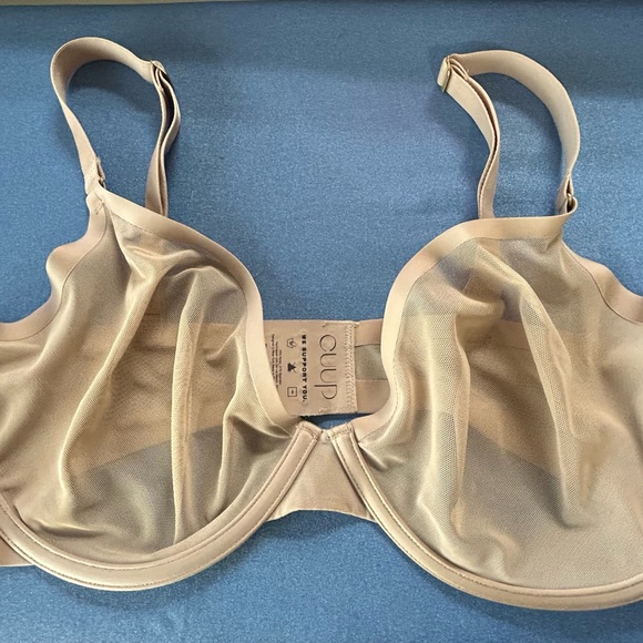 CUUP The Plunge Bra Tan Mesh Underwire 36F - Picture 5 of 5